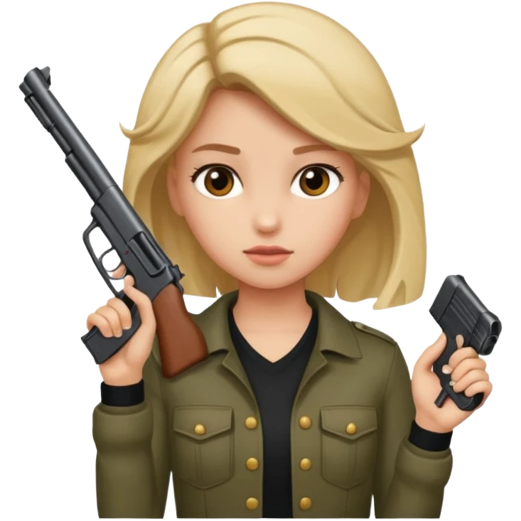 girl with gun to her hair emoji