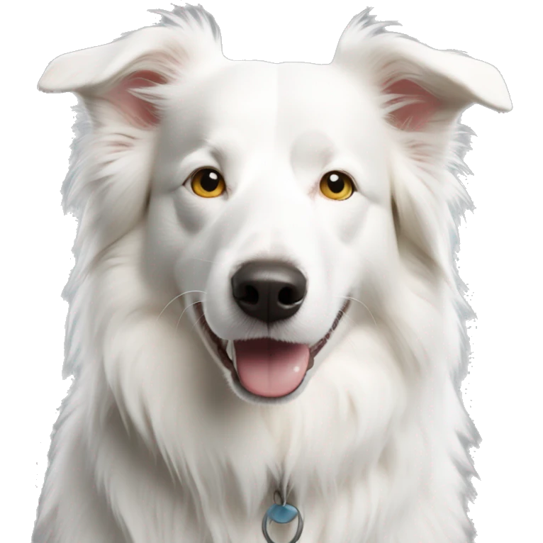all white border collie  emoji