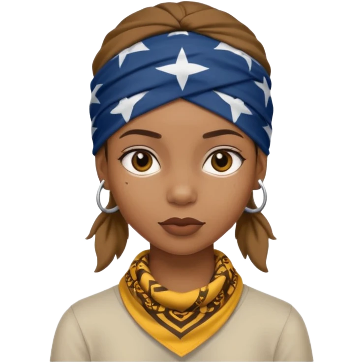 African American girl thats a bit skinny with bandanna on head emoji