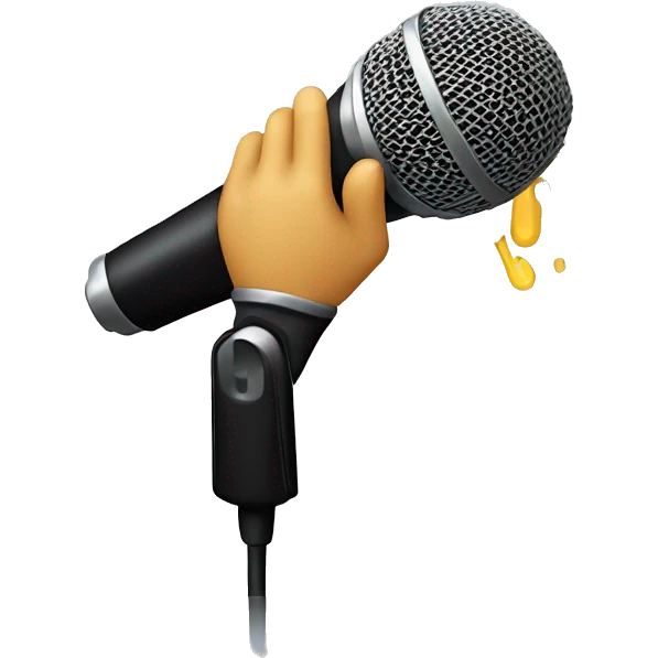 microphone falling out of a hand emoji