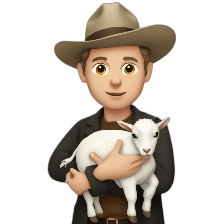 louis ferdinand celine holding a goat emoji