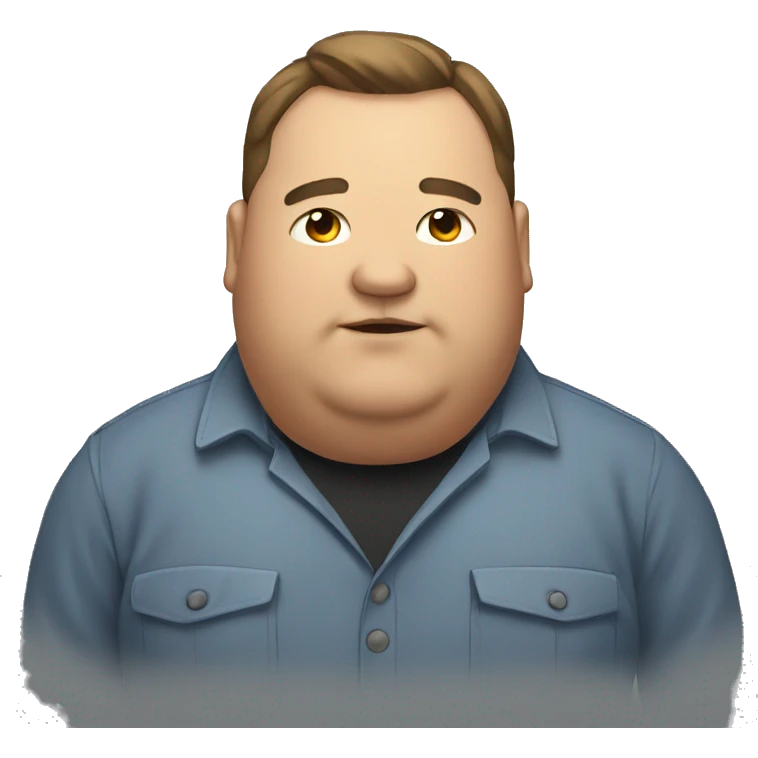 Fat man with overshirt profile picture emoji