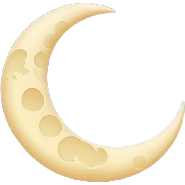 "Peaceful crescent moon in the night sky with soft glow, no people" emoji