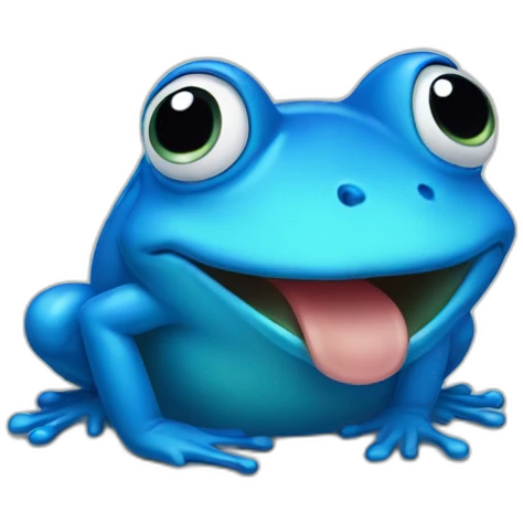 blue frog crying emoji