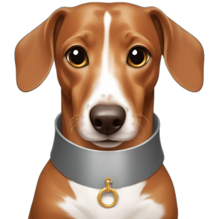 dachshund with a Elizabethan collar emoji