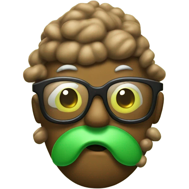 Poop with glasses that green and extra stinky emoji