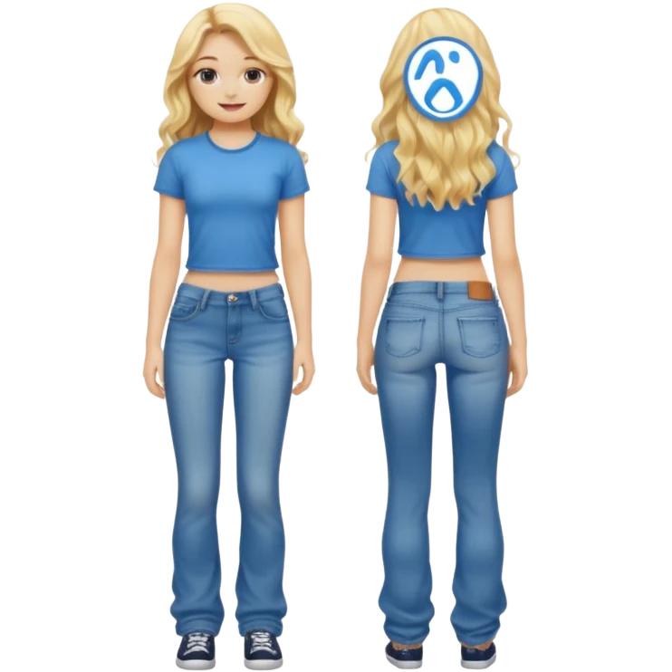 girl with long length blonde hair wavy bottoms emoji