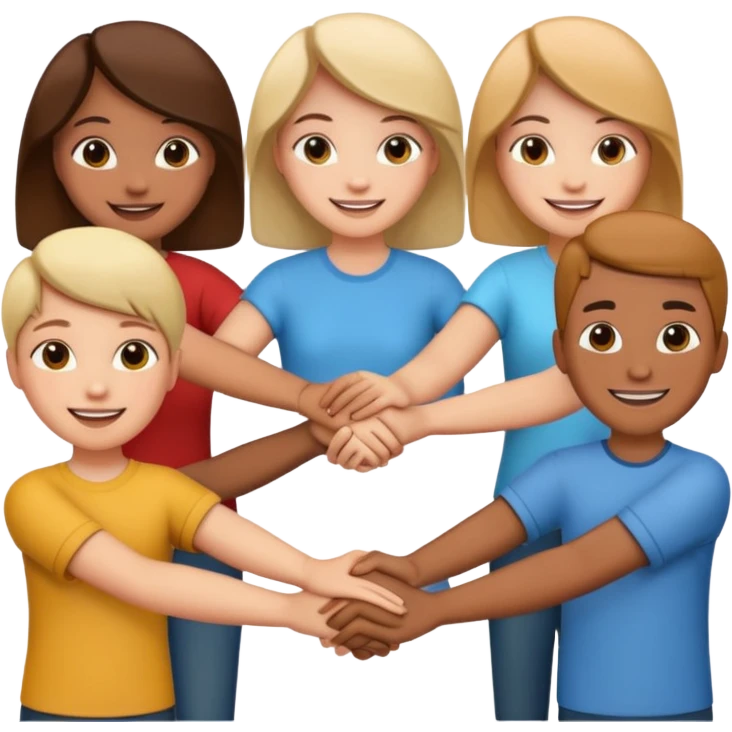 group holding handsin circle emoji