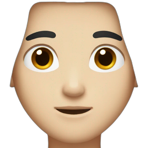 White boy with straight black hair and brown eyes emoji