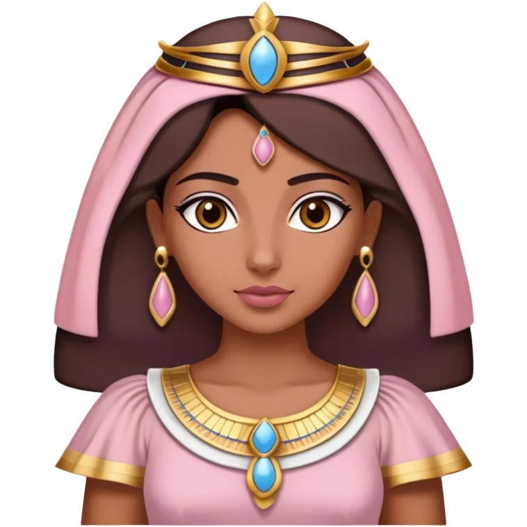 egyptian princess wearing dusky pink and white dress emoji