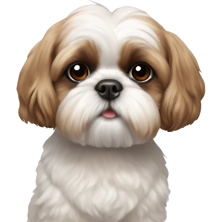 Shih tzu sitting next to Devon Rex  emoji