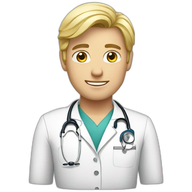 Blond doctor male emoji