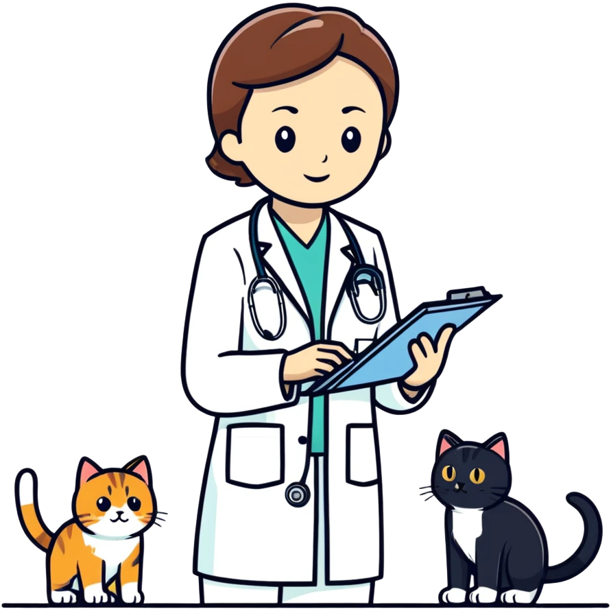 veterinarian examining a cat emoji