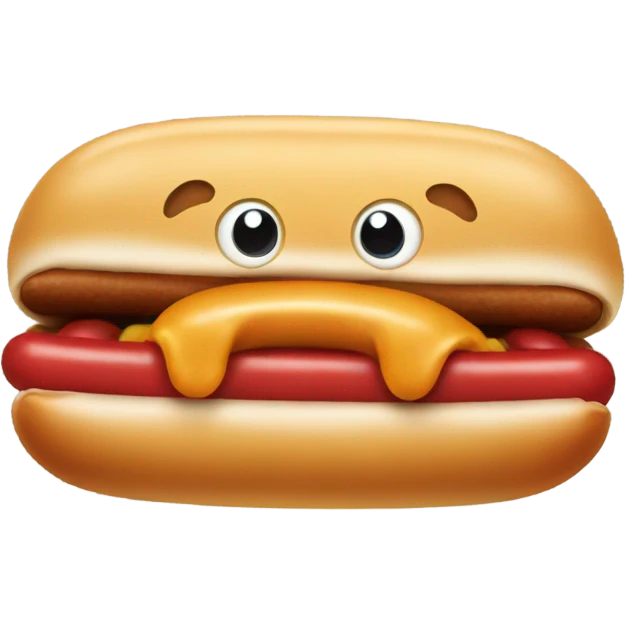 Dog eating a hotdog emoji