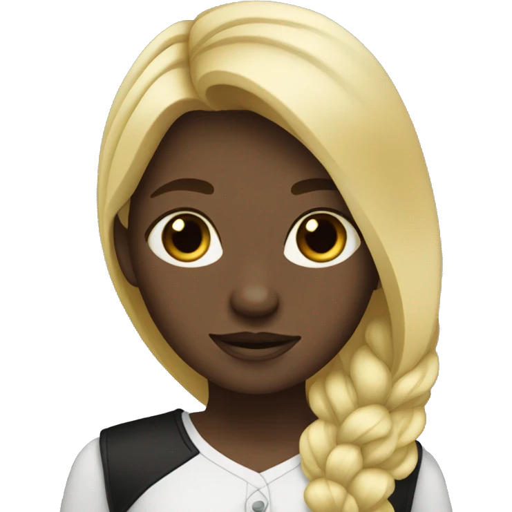 blonde girl with black horse emoji