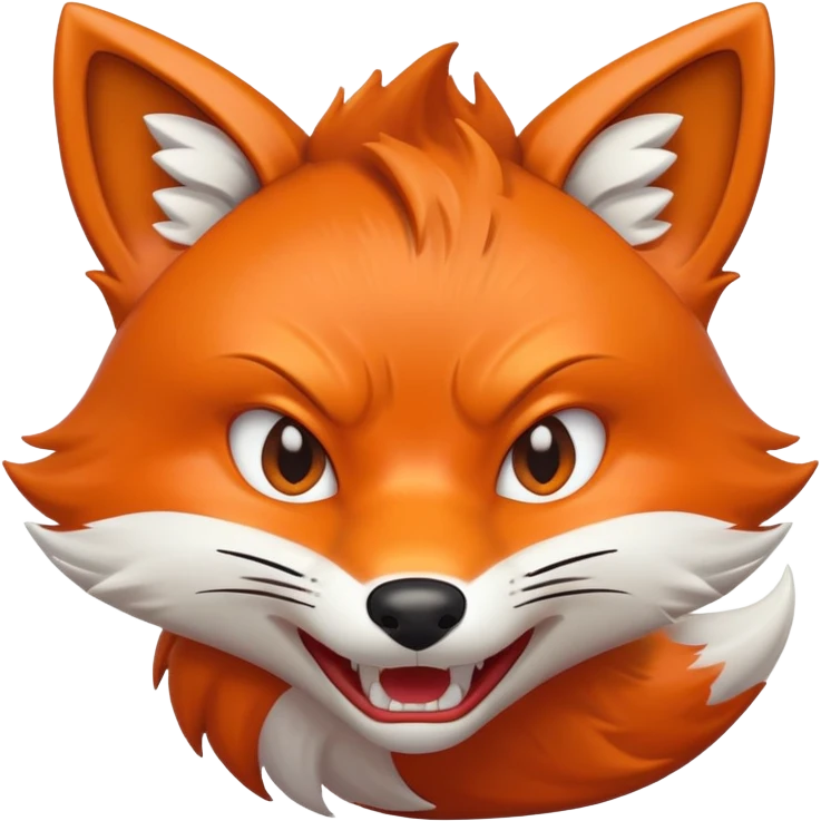 A 2D cartoon fox emoji with an angry expression, showing teeth and furrowed brows emoji