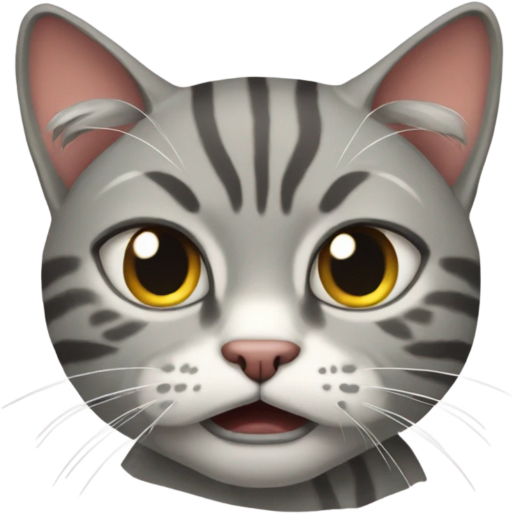 Angry grey tabby cat emoji