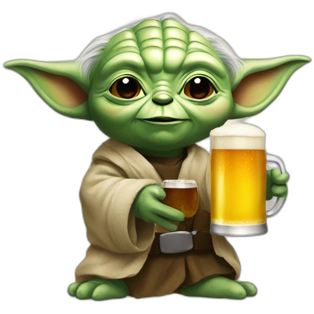 yoda with beer emoji