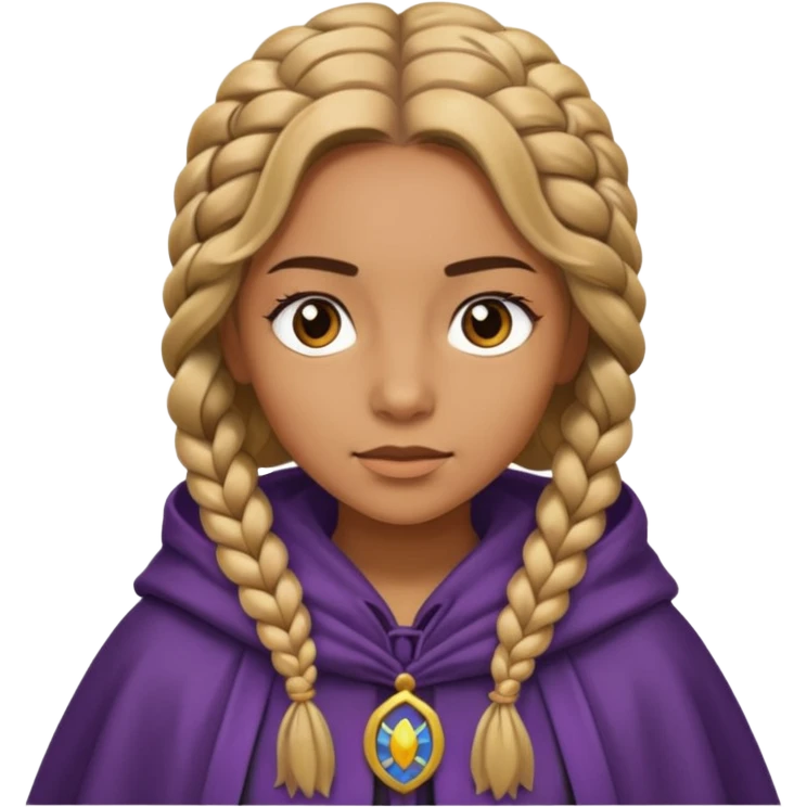 woman with braided hair, cloak emoji