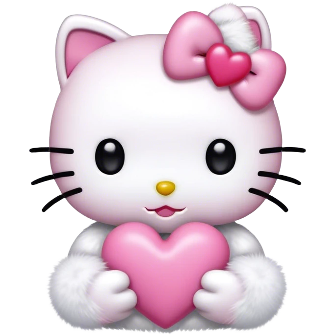 hello kitty holding pink heart emoji
