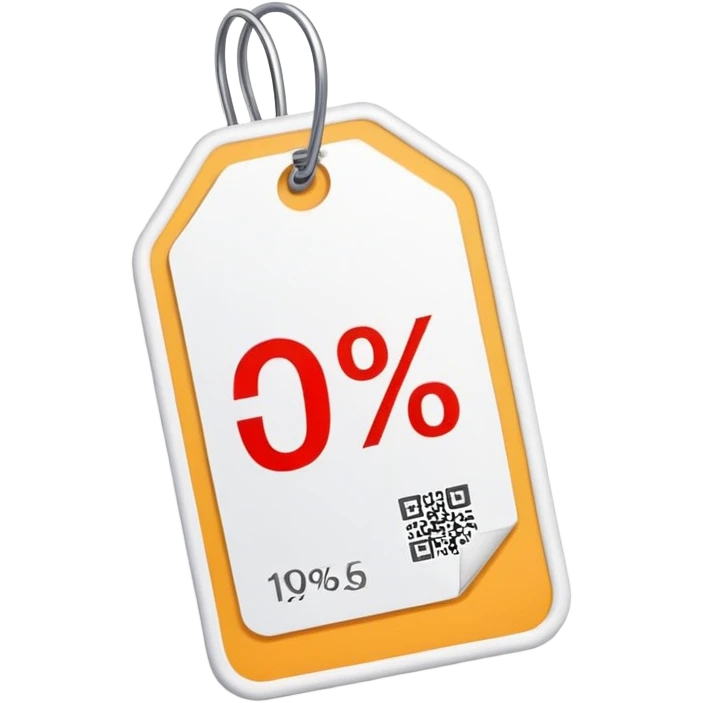 price tag with percentage sign emoji