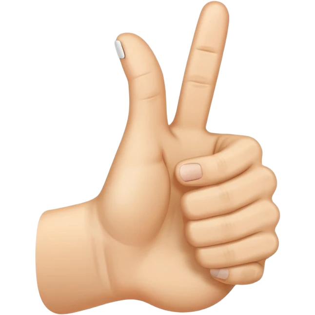 hand with middle finger, pointer finger, and thumb up emoji
