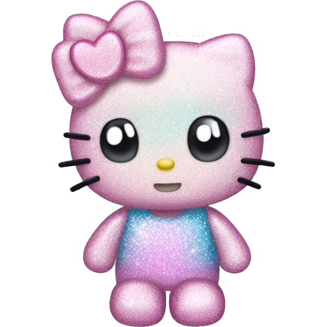 glitter pastel hello kitty emoji