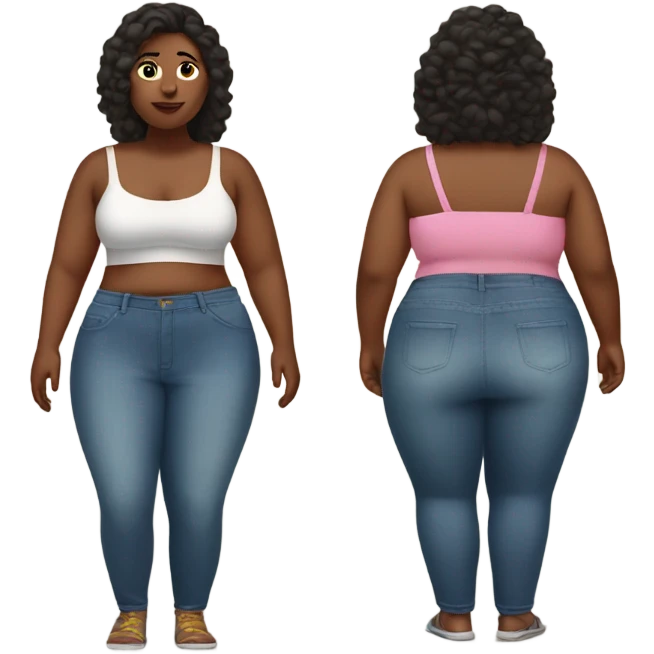 fat woman in a crop top emoji