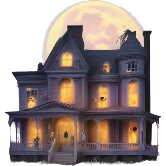 Barbie’s very old extra large run-down frightening dangerous ghost-ridden haunted dream house nightmare scenario full harvest moon  emoji