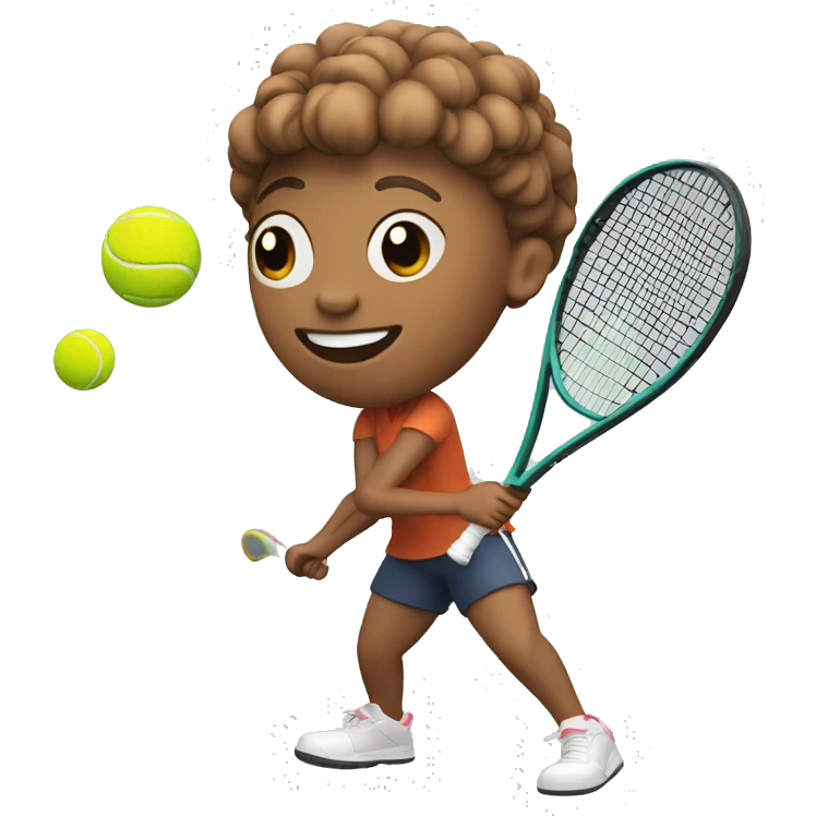 Me playing tennis on clay emoji