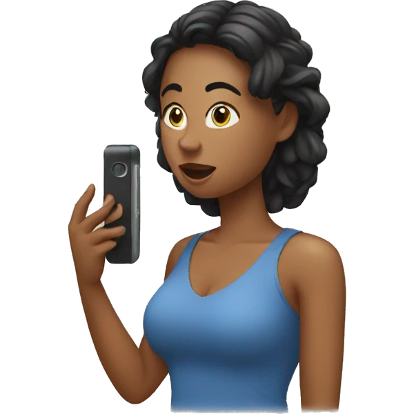a confuse women trying to record a video emoji
