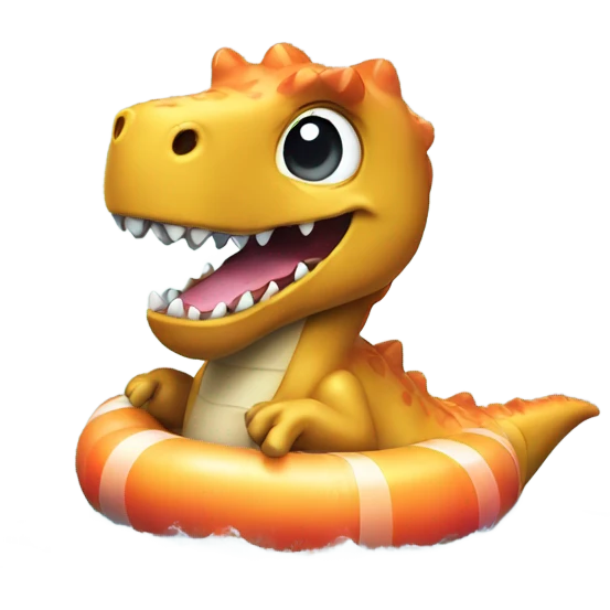 Dinosaur wearing floatie  emoji