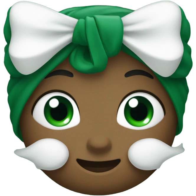 A dark green heary with a white bow emoji