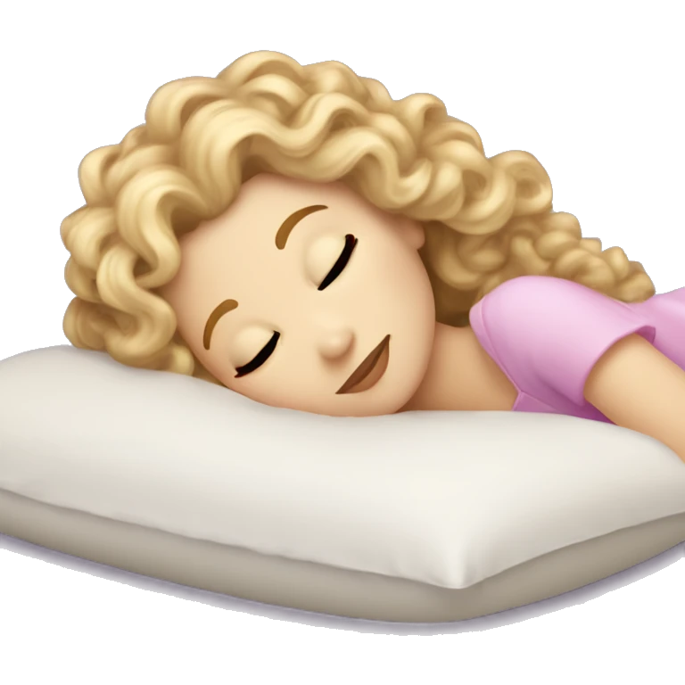 sleeping beauty curly with blonde and brown hair white girl with a silk pillow emoji