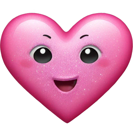 Pink heart with glitter emoji