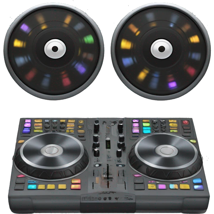 create an image of a DJ spinning a jog wheel on a ddj flx-4 controller with the inscription "baeshhh" emoji