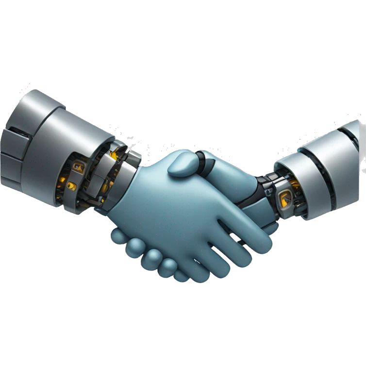 handshake with robot emoji