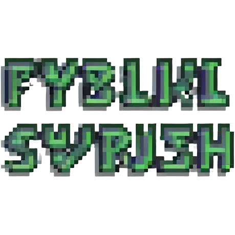 Text saying SYBILRUSH in pixelated style emoji
