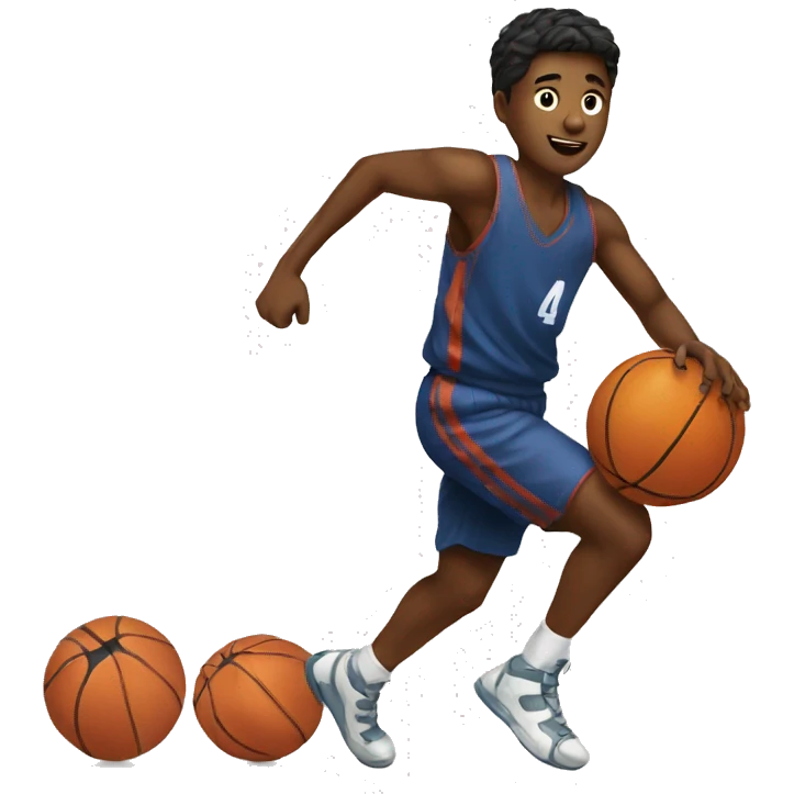 Basketball with a boy running on it emoji