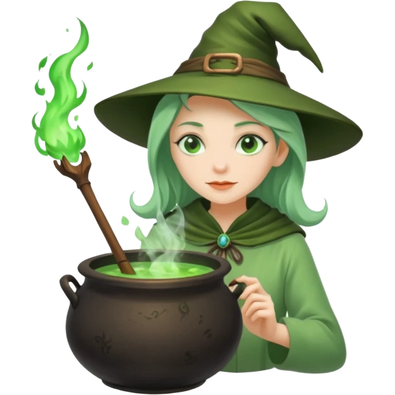 green witch cooking potion emoji
