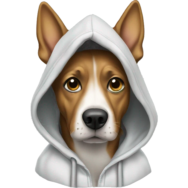Dog wearing a hoodie emoji