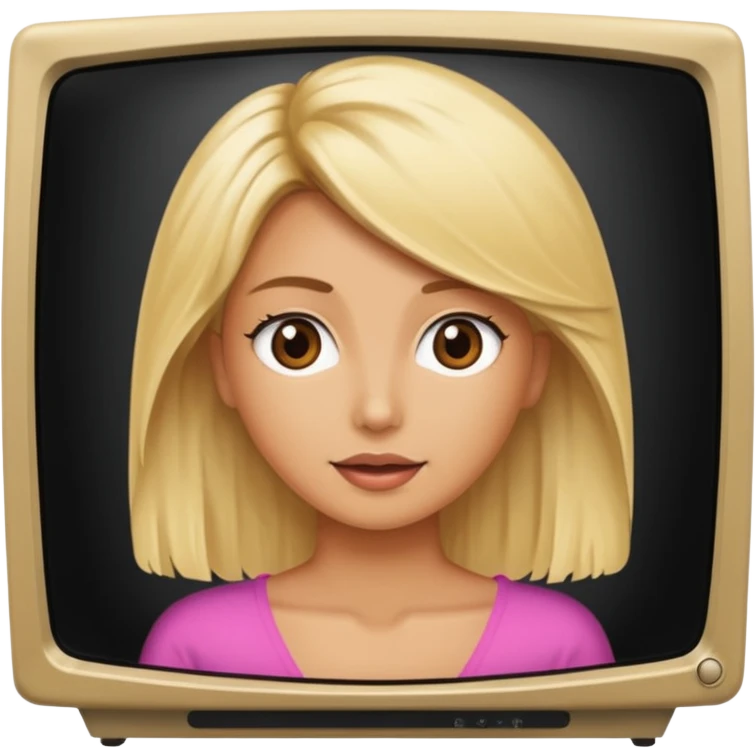 blonde naked woman with a hairy vagina on tv emoji