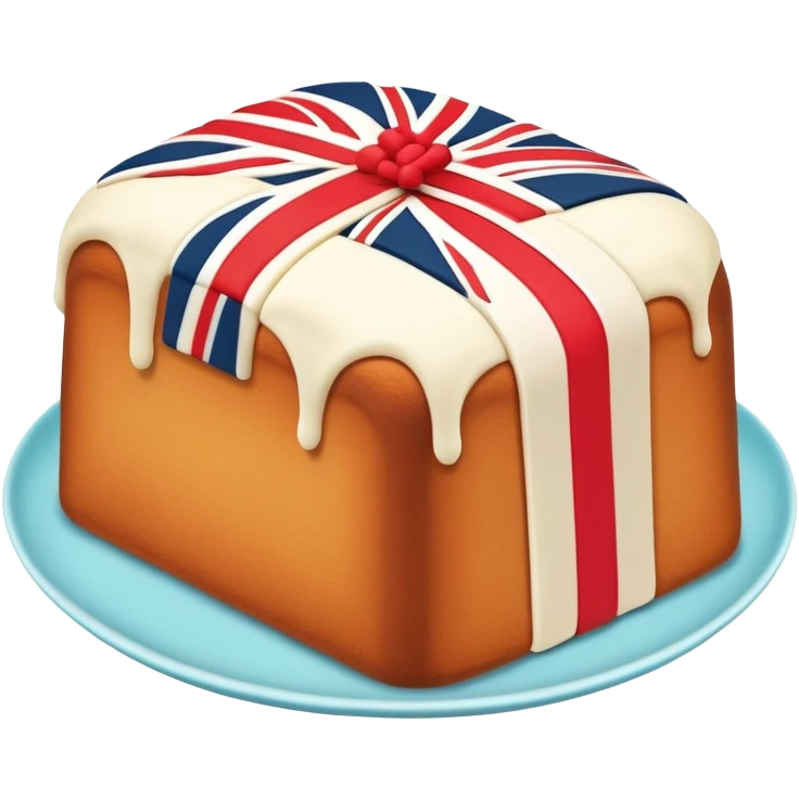 A delicious pound cake with London-inspired decorations emoji