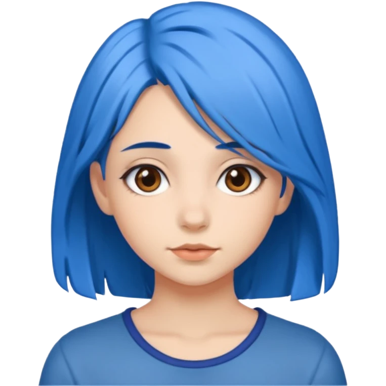 blue hair girl with brown eyes  emoji