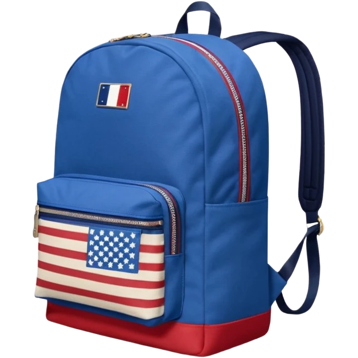 simple blue backpack with tommyjeans logo like american flag ony at the bottom pocket 

 emoji