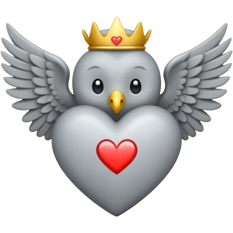 Corazom gris con una venda y alas (totalmente gris) sin detalles  emoji