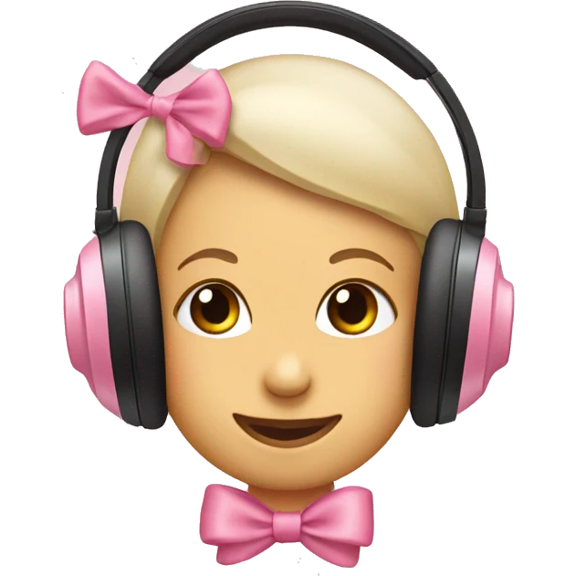 headphones with one baby pink bow on each side emoji