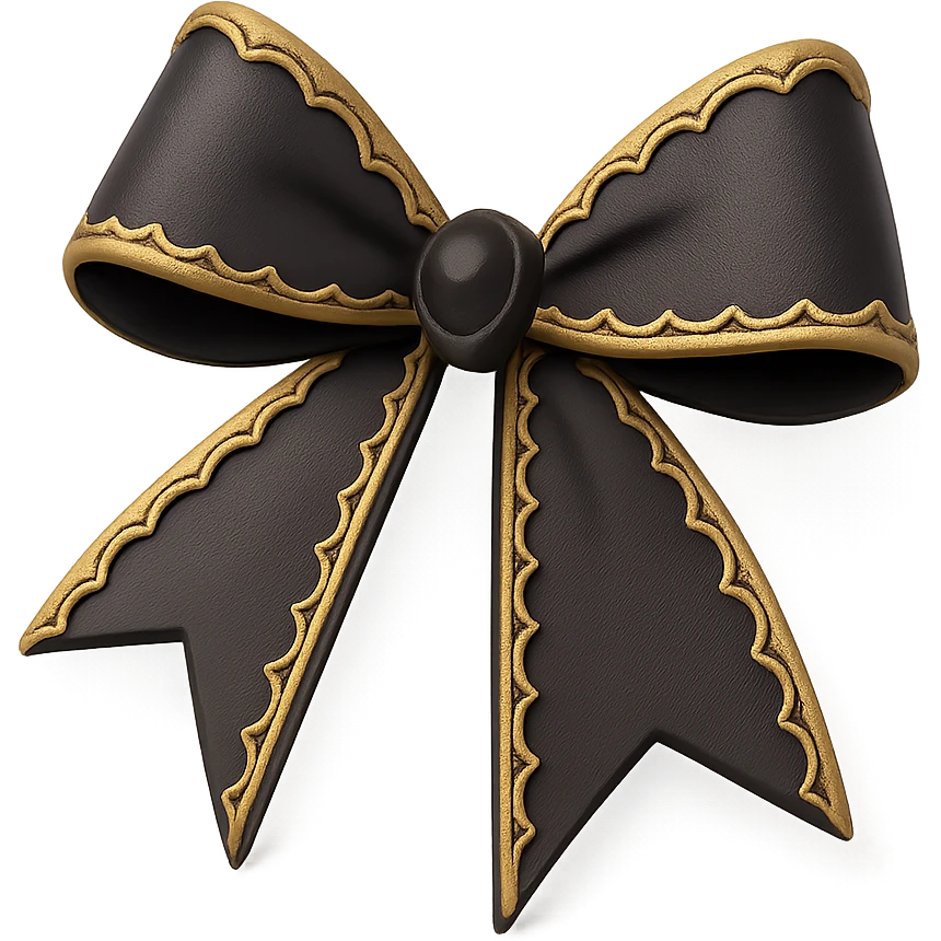 pink gothic bow, variation 1 emoji