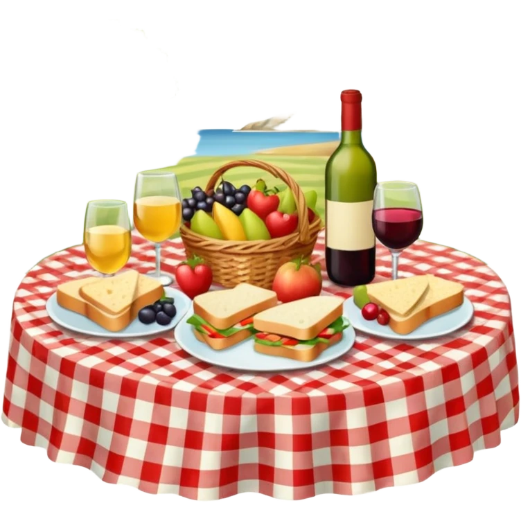 picnic banquet, having tablecloth emoji