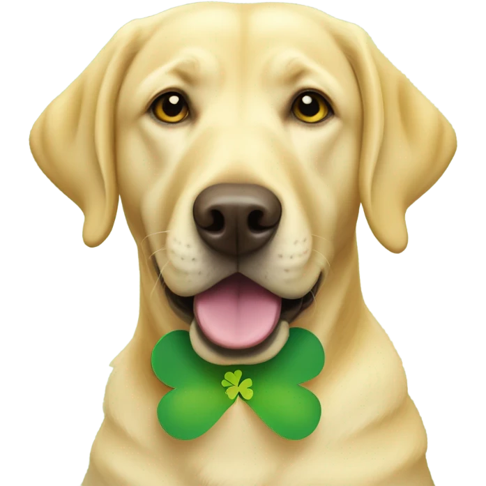yellow labrador with a shamrock emoji